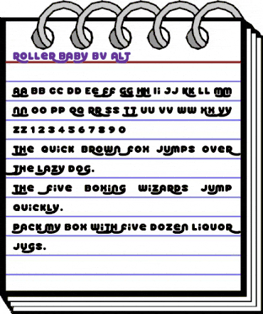 Roller Baby BV Alt Regular animated font preview