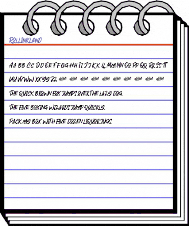 Rollinkland Regular animated font preview
