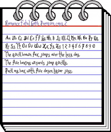 Romance Fatal Goth Premium animated font preview