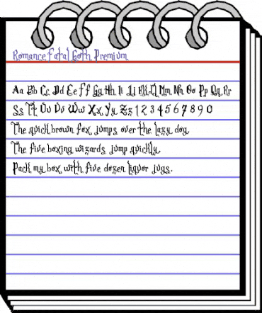 Romance Fatal Goth Regular animated font preview