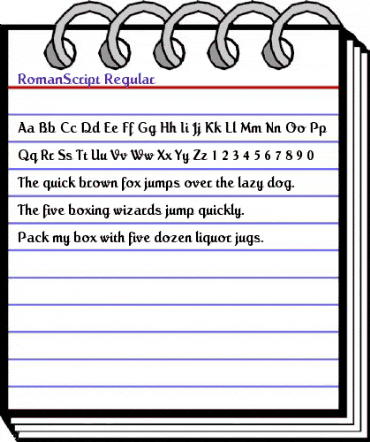 RomanScript Regular animated font preview RomanScript Regular animated font preview