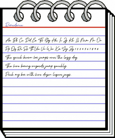 Romedance Regular animated font preview