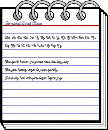 Romedhal Script Stamp Regular animated font preview