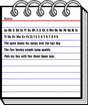 Romeo Regular animated font preview