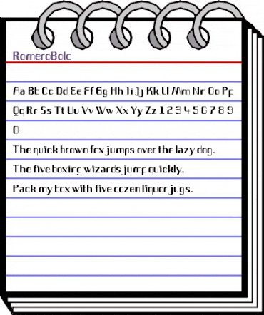 RomeroBold Regular animated font preview