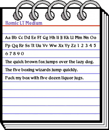 Romic LT Medium Regular animated font preview