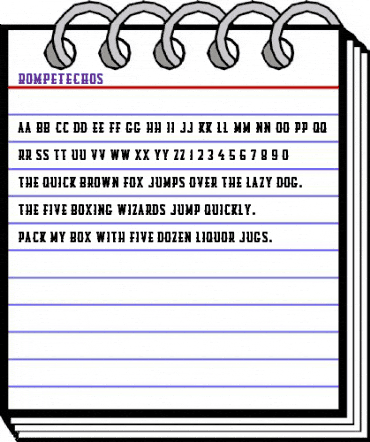 Rompetechos Regular animated font preview