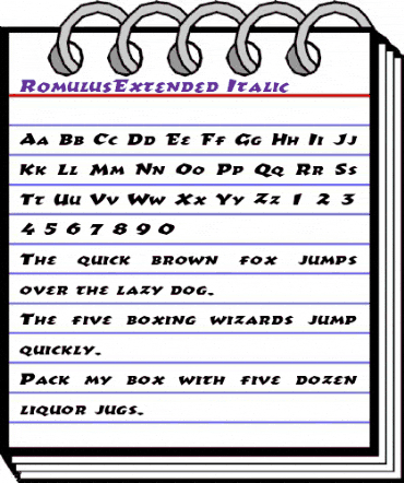 RomulusExtended Italic animated font preview RomulusExtended Italic animated font preview