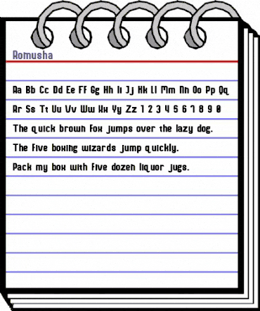 Romusha Regular animated font preview