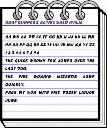 Roof runners active Bold Italic animated font preview Roof runners active Bold Italic animated font preview