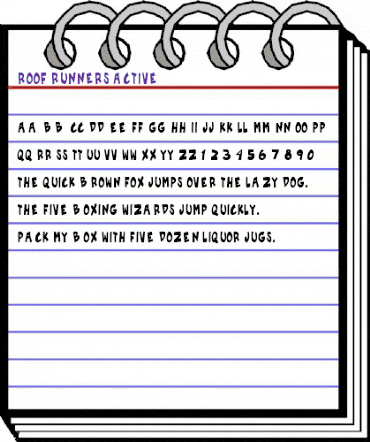 Roof runners active Regular animated font preview Roof runners active Regular animated font preview