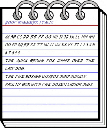 Roof runners Italic animated font preview Roof runners Italic animated font preview