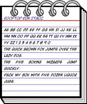 Rooftop Run Italic animated font preview Rooftop Run Italic animated font preview