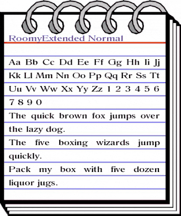 RoomyExtended Normal animated font preview