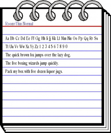 RoomyThin Normal animated font preview