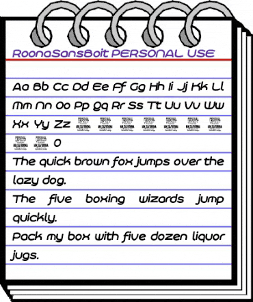 Roona Sans Bold PERSONAL Italic animated font preview Roona Sans Bold PERSONAL Italic animated font preview