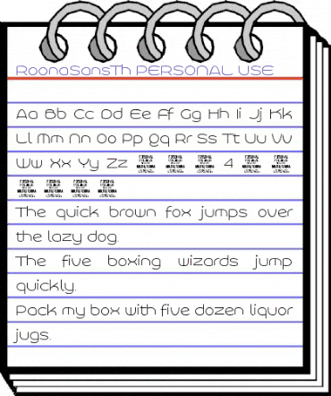 Roona Sans Thin PERSONAL Regular animated font preview Roona Sans Thin PERSONAL Regular animated font preview