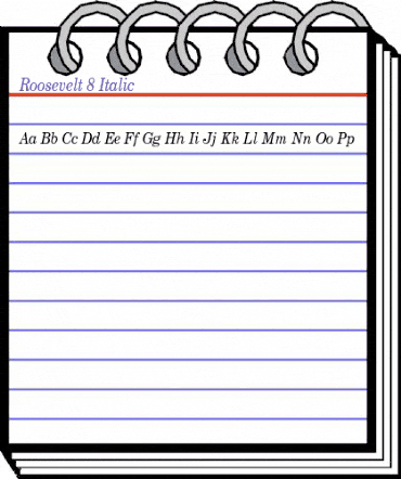 Roosevelt 8 Italic Regular animated font preview