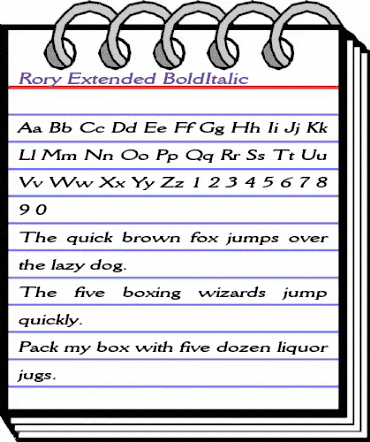 Rory Extended BoldItalic animated font preview Rory Extended BoldItalic animated font preview