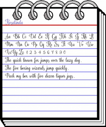 Rosalinda Regular animated font preview