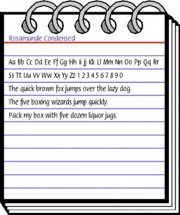 Rosamunde Condensed Regular animated font preview