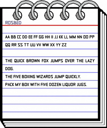 Rosbed Regular animated font preview