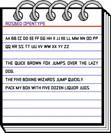 Rosbed Regular animated font preview