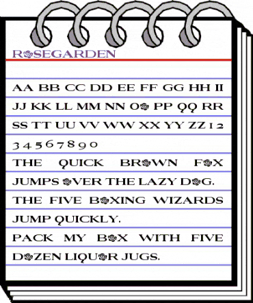 Rosegarden Regular animated font preview