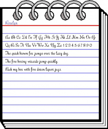 Roselyn Regular animated font preview Roselyn Regular animated font preview