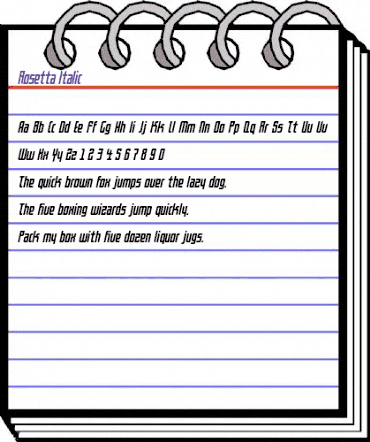 Rosetta Italic animated font preview