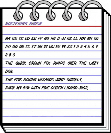 Rostering Brush Regular animated font preview