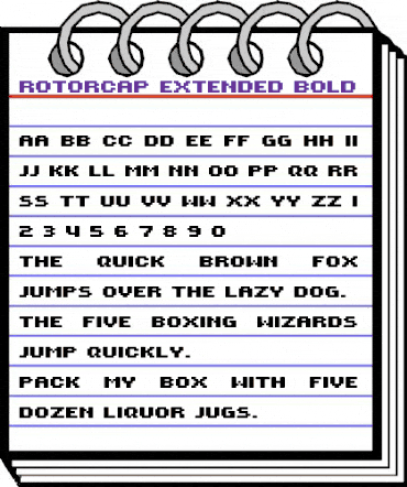 ROTORcap Extended Bold Regular animated font preview