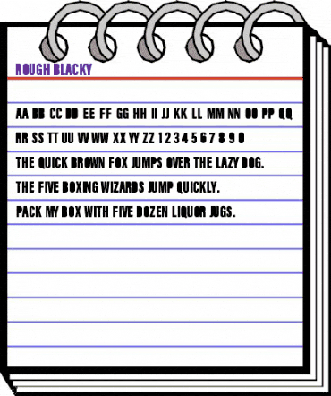 Rough Blacky Regular animated font preview Rough Blacky Regular animated font preview