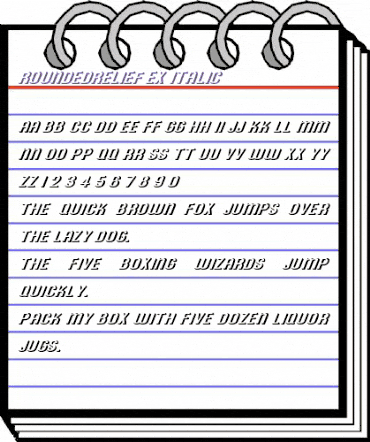 RoundedRelief Ex Italic Italic animated font preview RoundedRelief Ex Italic Italic animated font preview