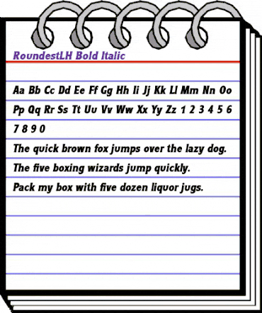 RoundestLH Bold Italic animated font preview