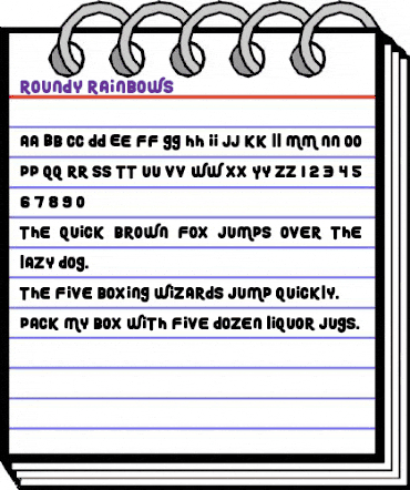 Roundy Rainbows Regular animated font preview Roundy Rainbows Regular animated font preview
