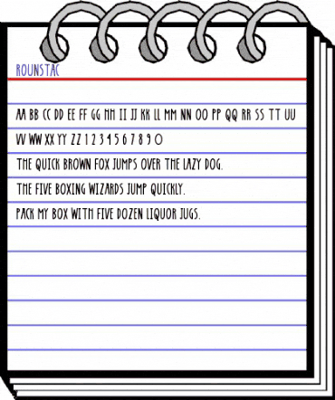 Rounstac Regular animated font preview
