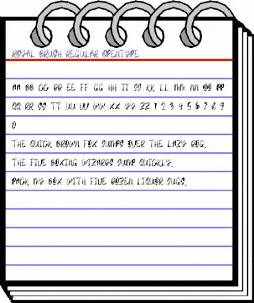 Royal Brush Regular animated font preview Royal Brush Regular animated font preview