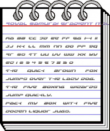 Royal Samurai Gradient Italic Italic animated font preview Royal Samurai Gradient Italic Italic animated font preview