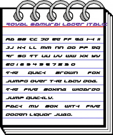 Royal Samurai Laser Italic Italic animated font preview Royal Samurai Laser Italic Italic animated font preview