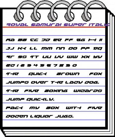 Royal Samurai Super-Italic Italic animated font preview Royal Samurai Super-Italic Italic animated font preview