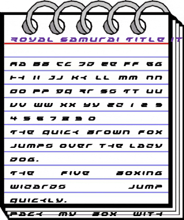 Royal Samurai Title Italic Italic animated font preview Royal Samurai Title Italic Italic animated font preview