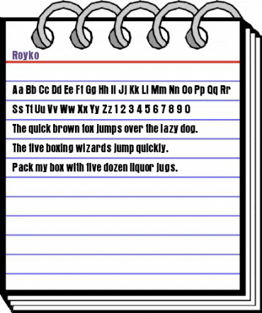 Royko Regular animated font preview