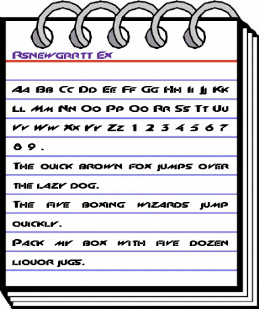Rsnewgrrtt Ex Regular animated font preview
