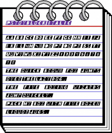 Rstoyblock Italic Italic animated font preview