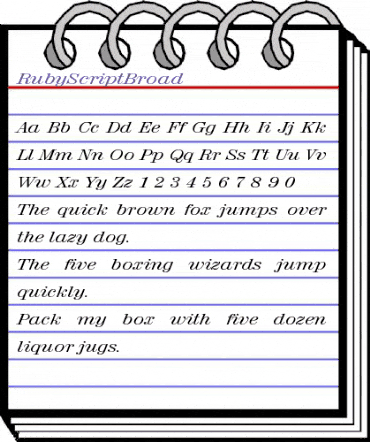 RubyScriptBroad Regular animated font preview RubyScriptBroad Regular animated font preview