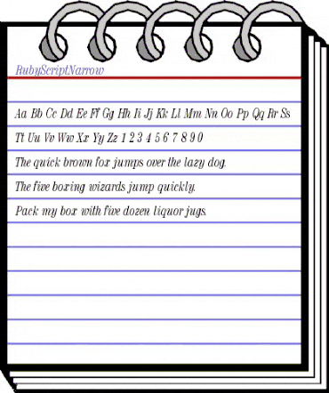 RubyScriptNarrow Regular animated font preview RubyScriptNarrow Regular animated font preview