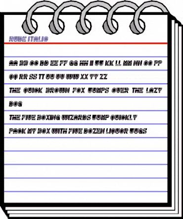 Rude Italic animated font preview