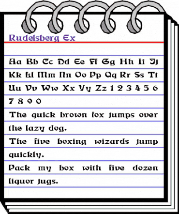 Rudelsberg Ex Regular animated font preview Rudelsberg Ex Regular animated font preview