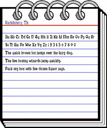 Rudelsberg Th Regular animated font preview